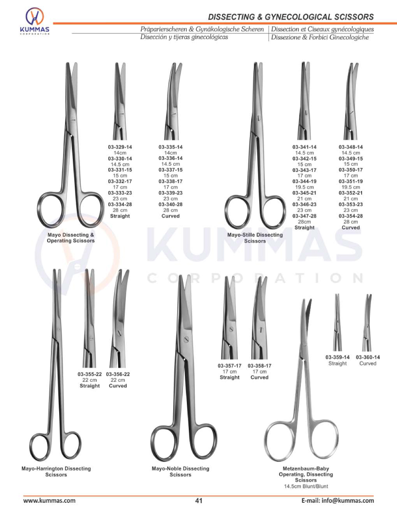 Dissecting & Gynecological Scissors