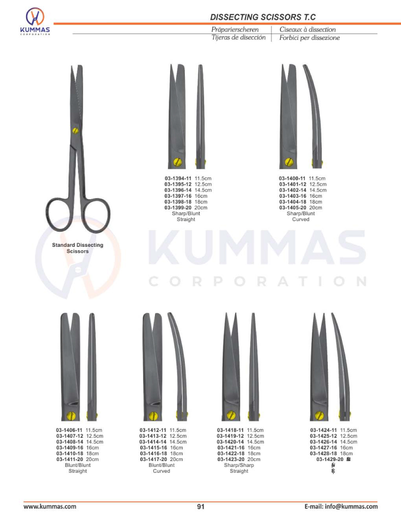 Operating & Dissecting Scissors, T.C