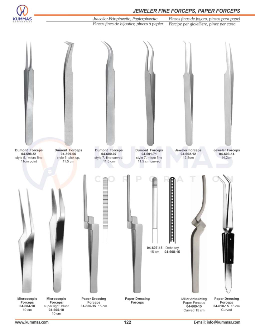 Jeweler Fine Forceps, Paper Forceps