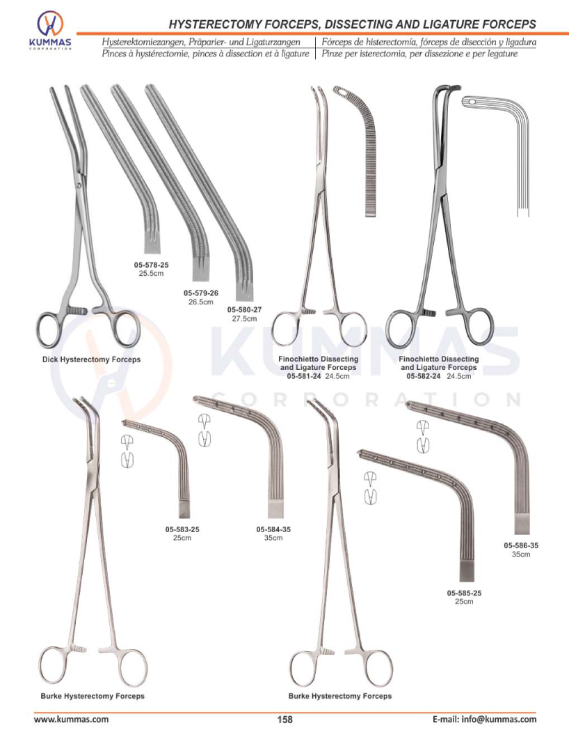 Hysterectomy Forceps, Dissecting & Ligature Forceps