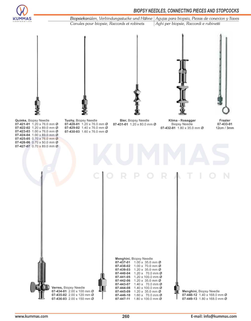 Biopsy needles, Connecting pieces & Stopcocks