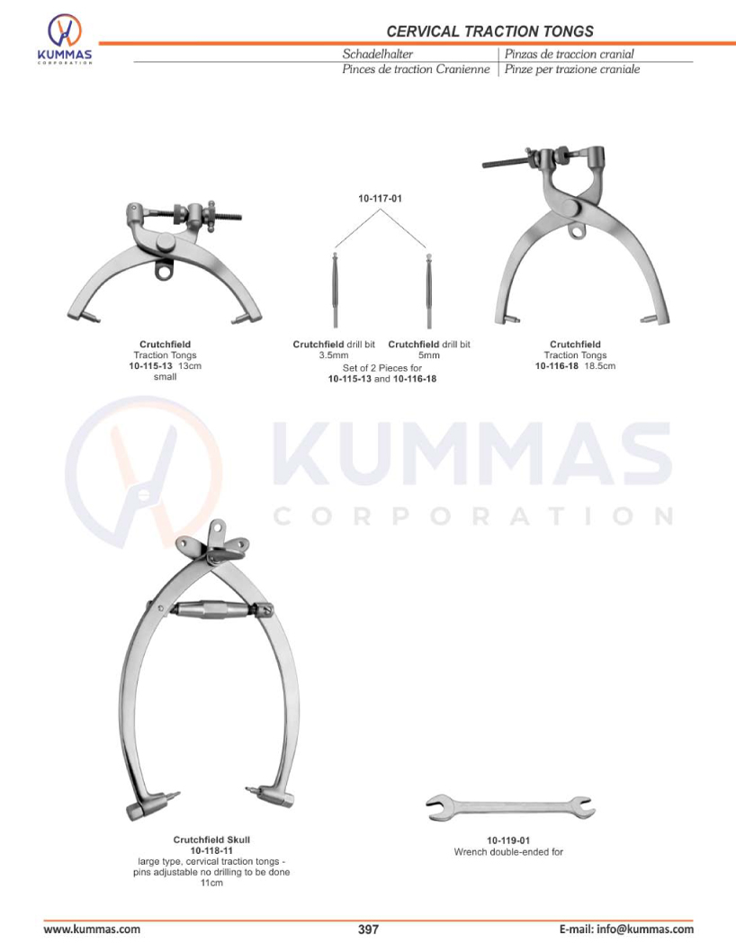 Cervical Traction Tongs