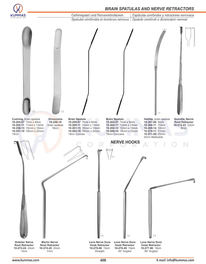 Brain Spatulas & Nerve Retractors