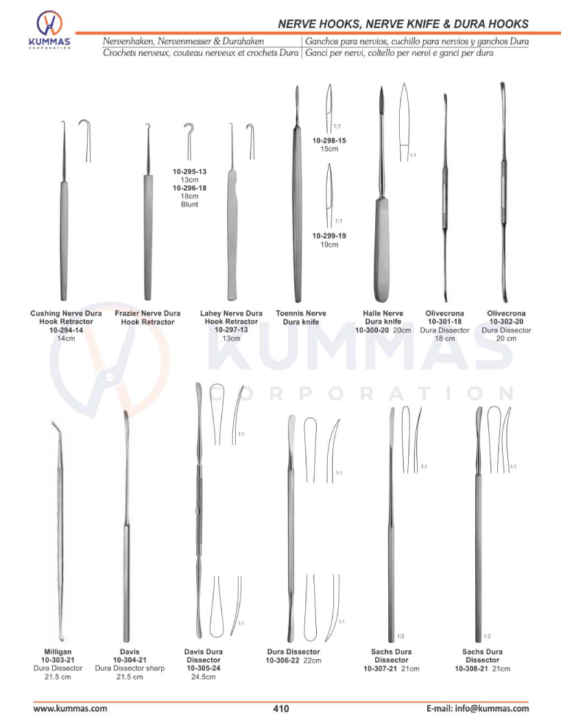 Nerve Hooks, Nerve Knife & Dura Hooks