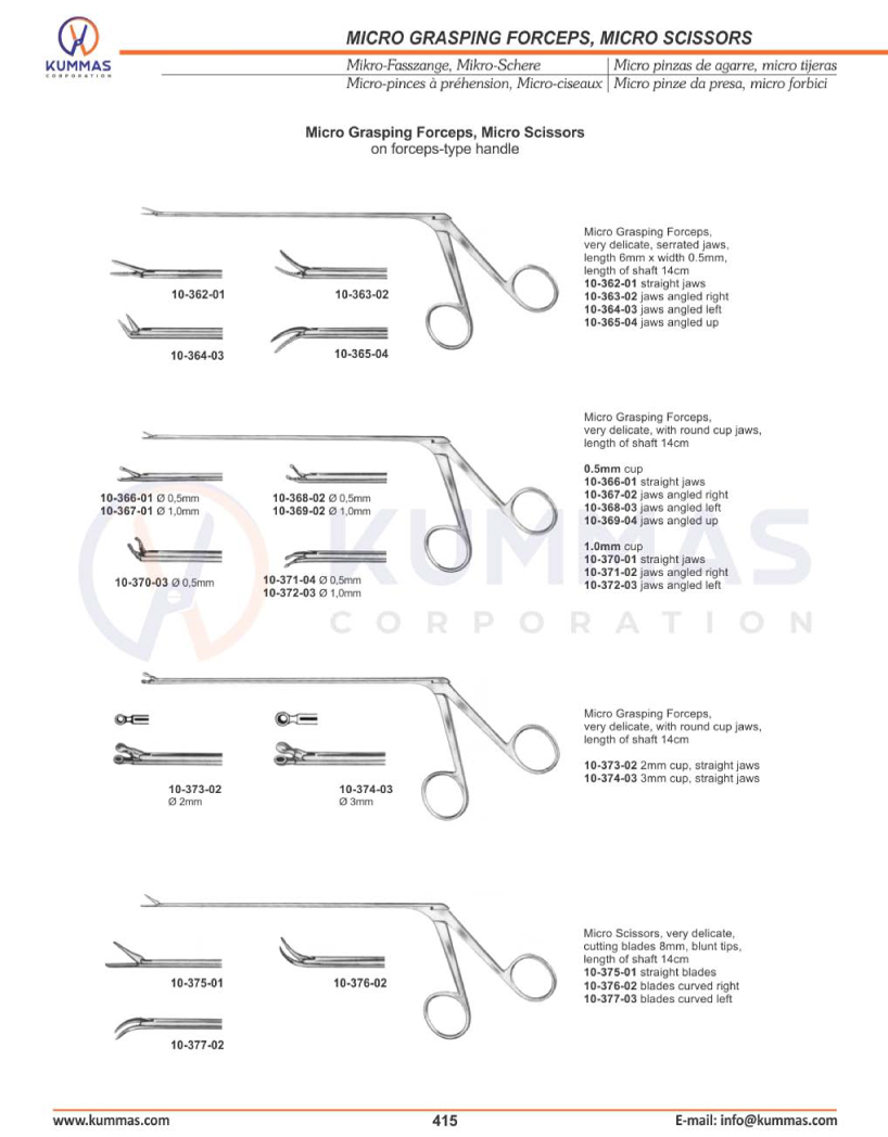 Micro Grasping Forceps, Micro Scissors