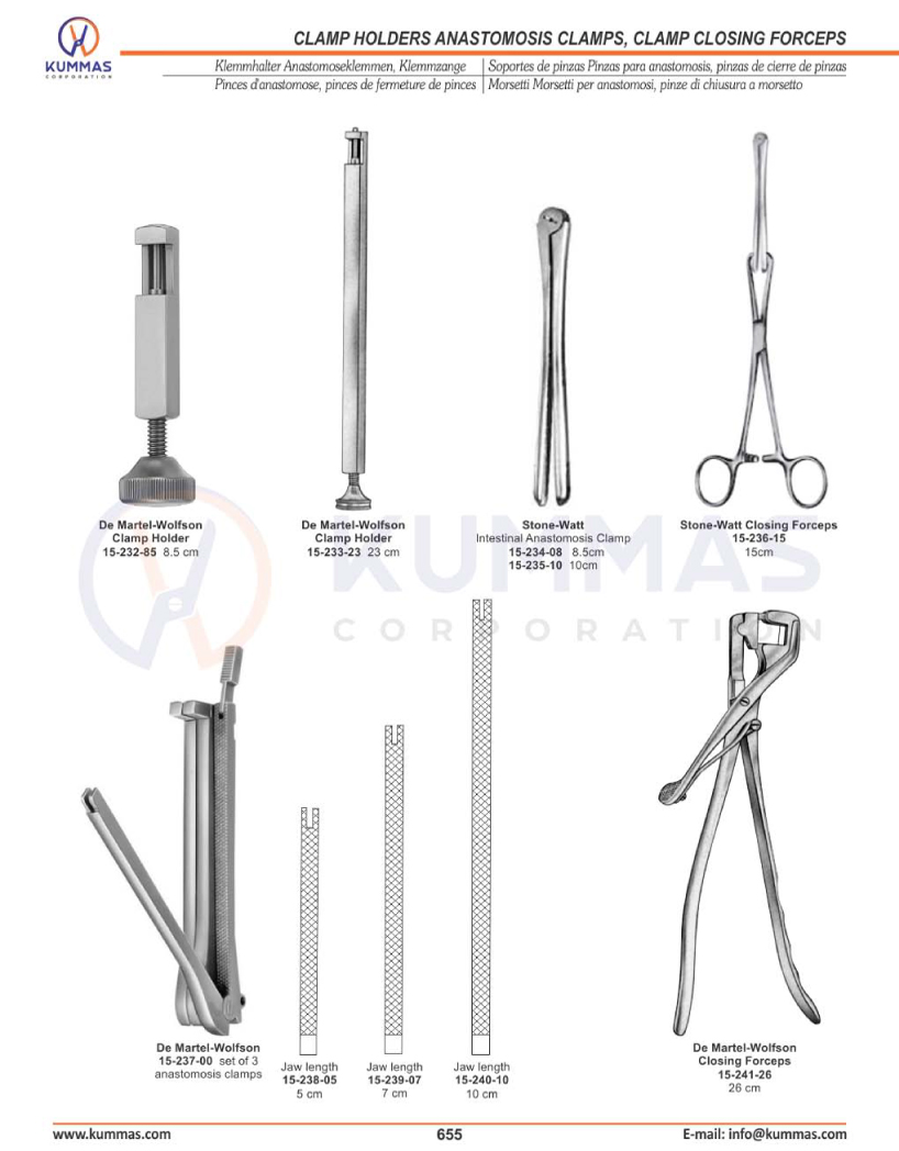 Clamp Holders Anastomosis Clamps, Clamp Closing Forceps