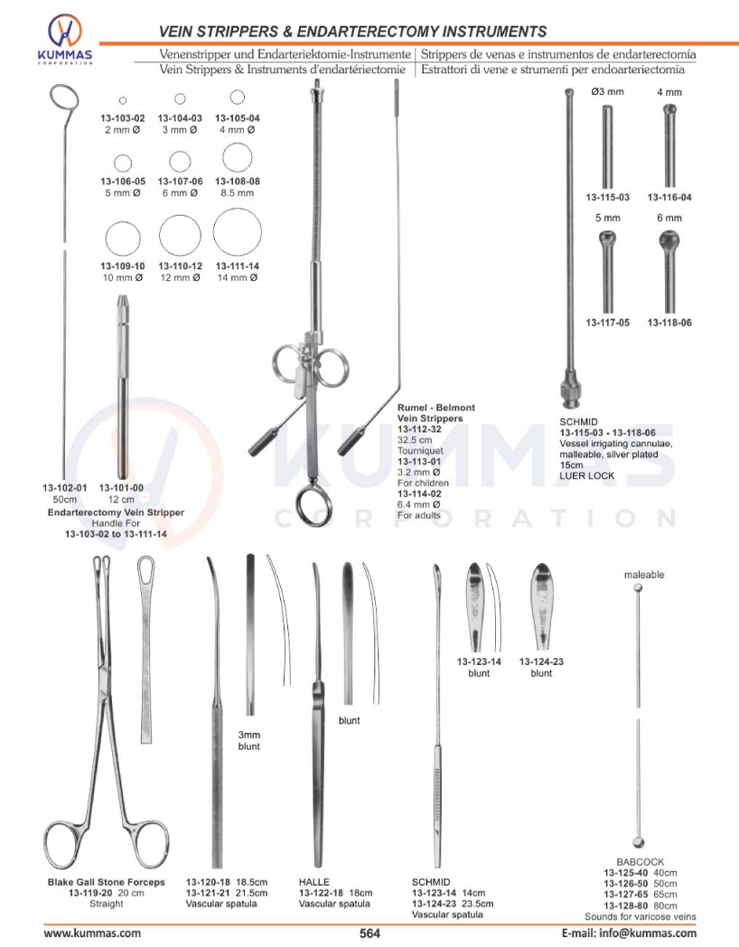 Vein Strippers & Endarterectomy Instruments