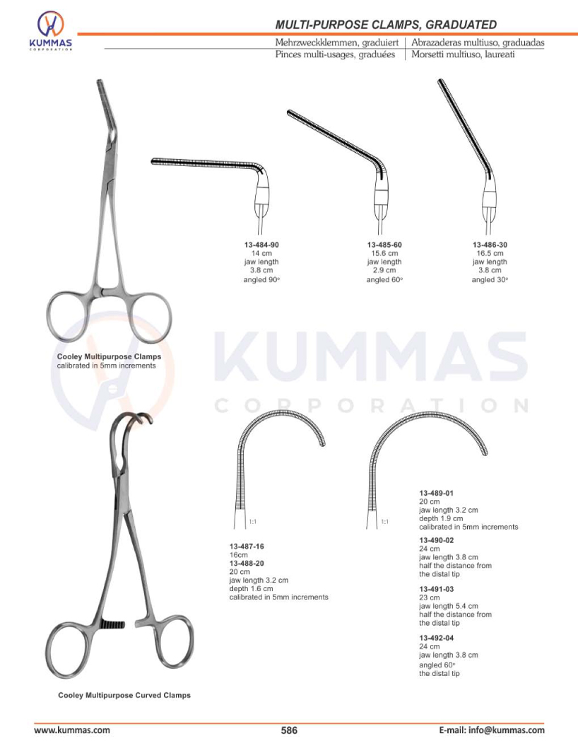 Multi-purpose Clamps, Graduated