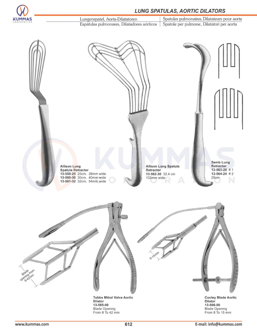 Lung Spatulas, Aortic Dilators