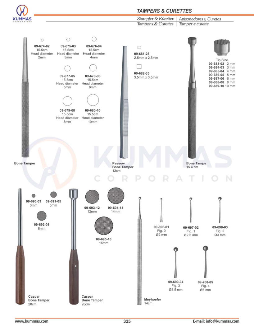 TAMPERS & CURETTES